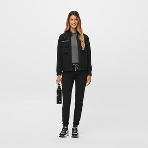 Black FIGS scrubs Sydney jacket